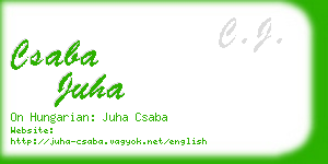csaba juha business card